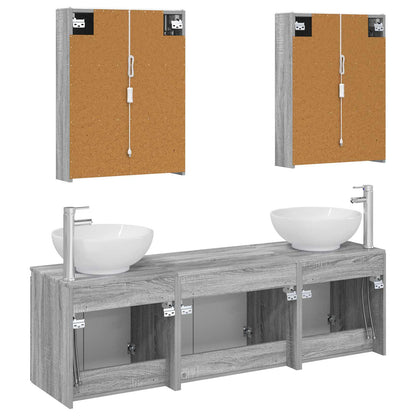 vidaXL Bathroom Cabinet Set 5 pcs Grey Sonoma Engineered Wood