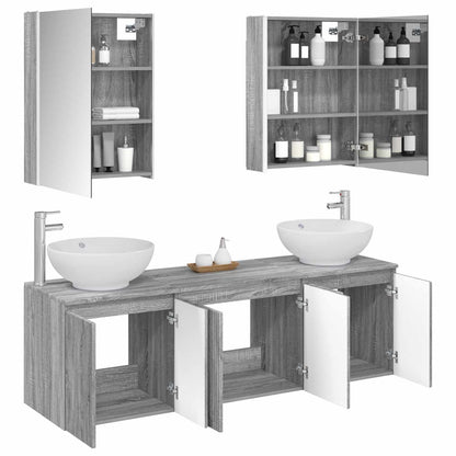 vidaXL Bathroom Cabinet Set 5 pcs Grey Sonoma Engineered Wood