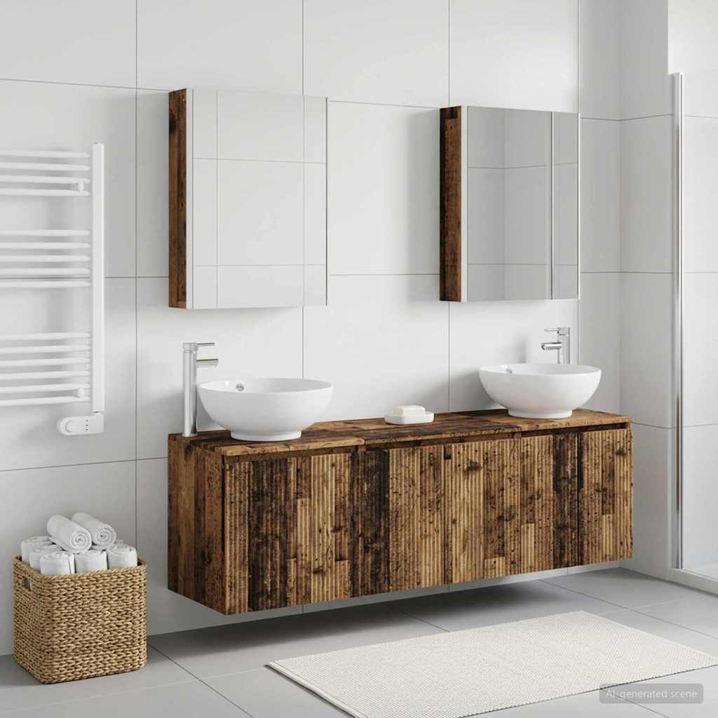 vidaXL Bathroom Cabinet Set 5 pcs Old Wood Engineered Wood
