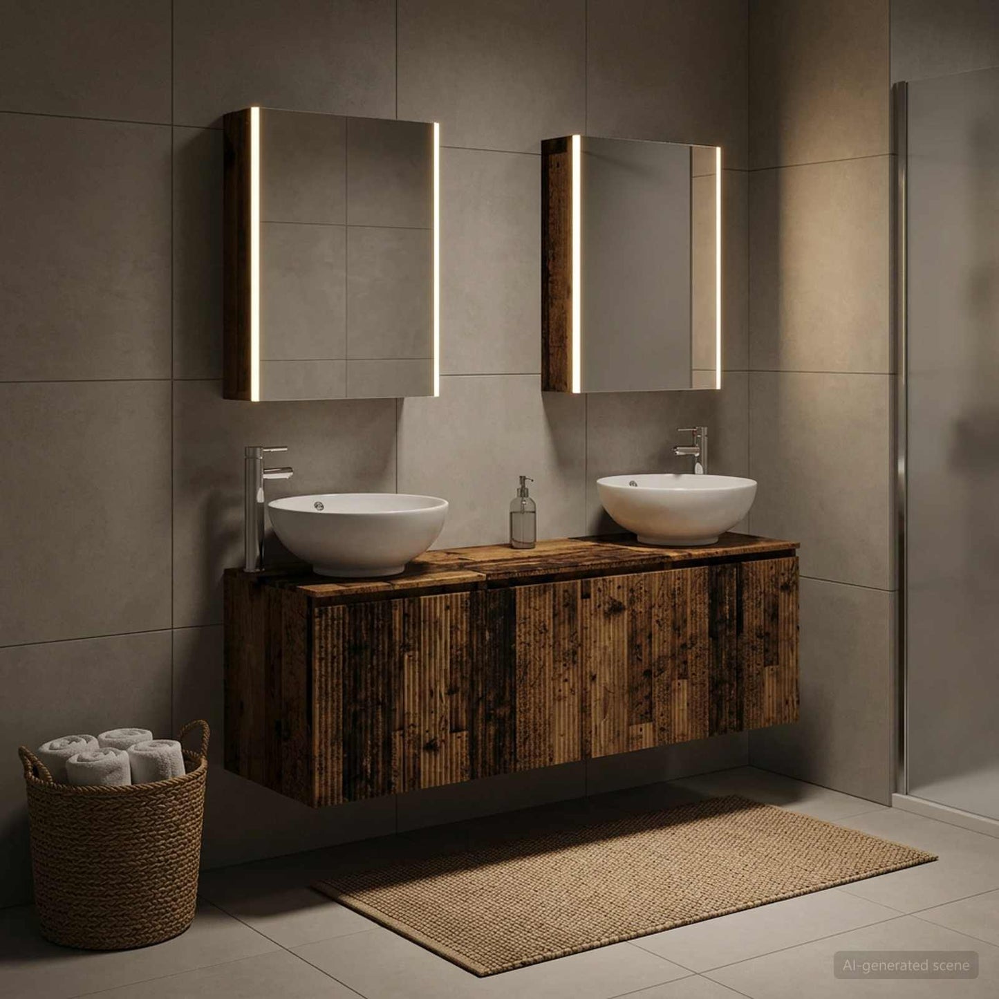 vidaXL Bathroom Cabinet Set 5 pcs Old Wood Engineered Wood