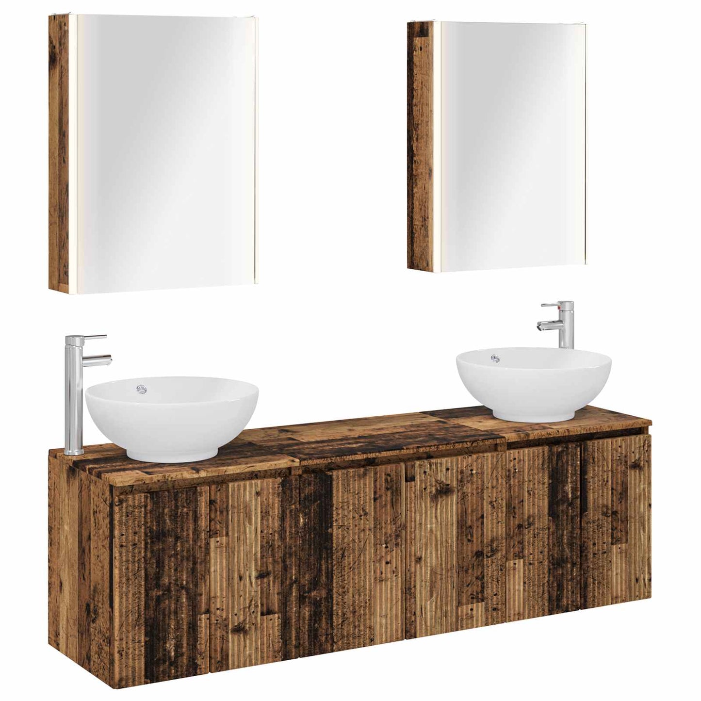vidaXL Bathroom Cabinet Set 5 pcs Old Wood Engineered Wood