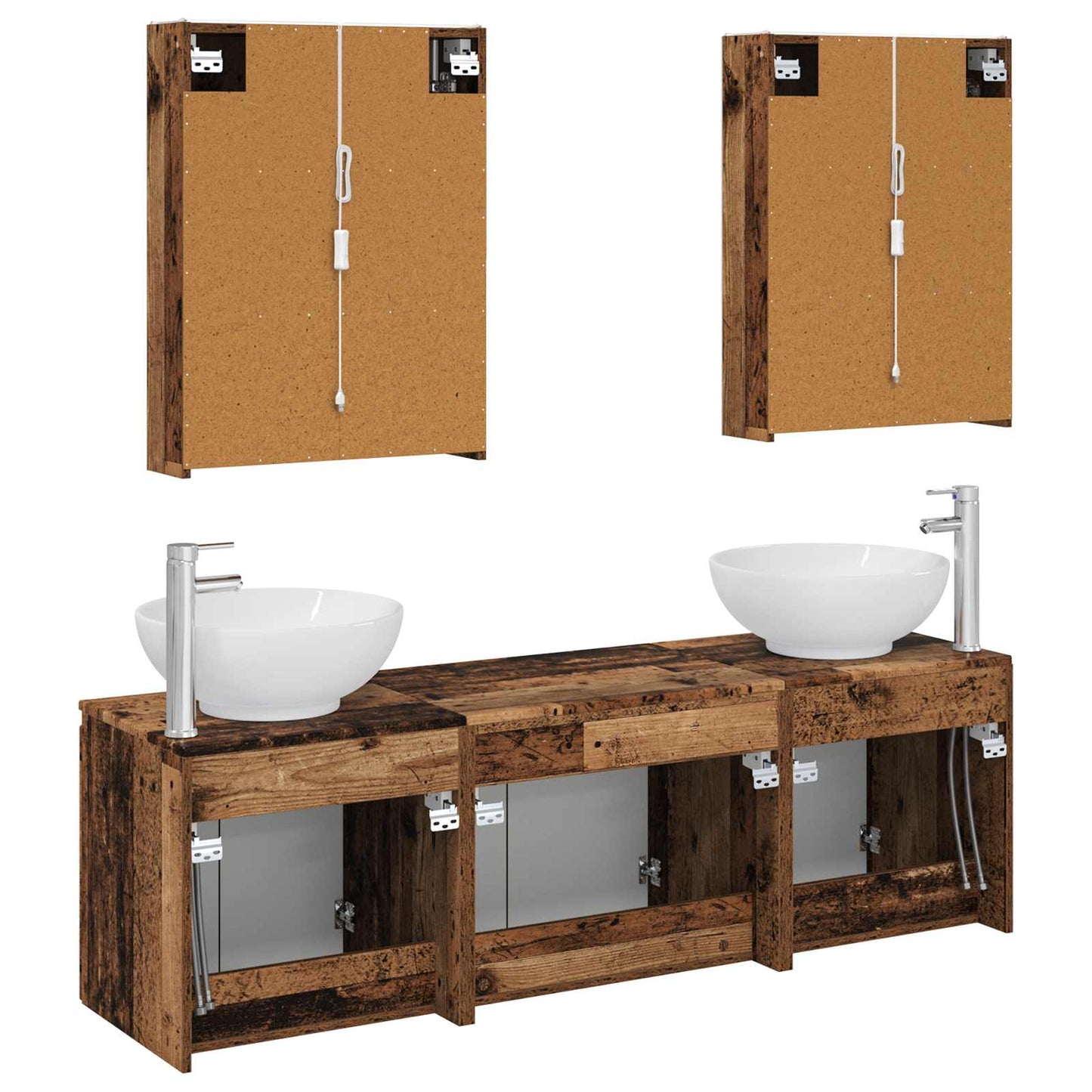 vidaXL Bathroom Cabinet Set 5 pcs Old Wood Engineered Wood