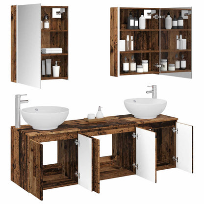 vidaXL Bathroom Cabinet Set 5 pcs Old Wood Engineered Wood