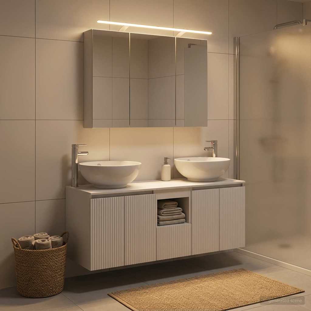 vidaXL Bathroom Cabinet Set 4 pcs White Engineered Wood