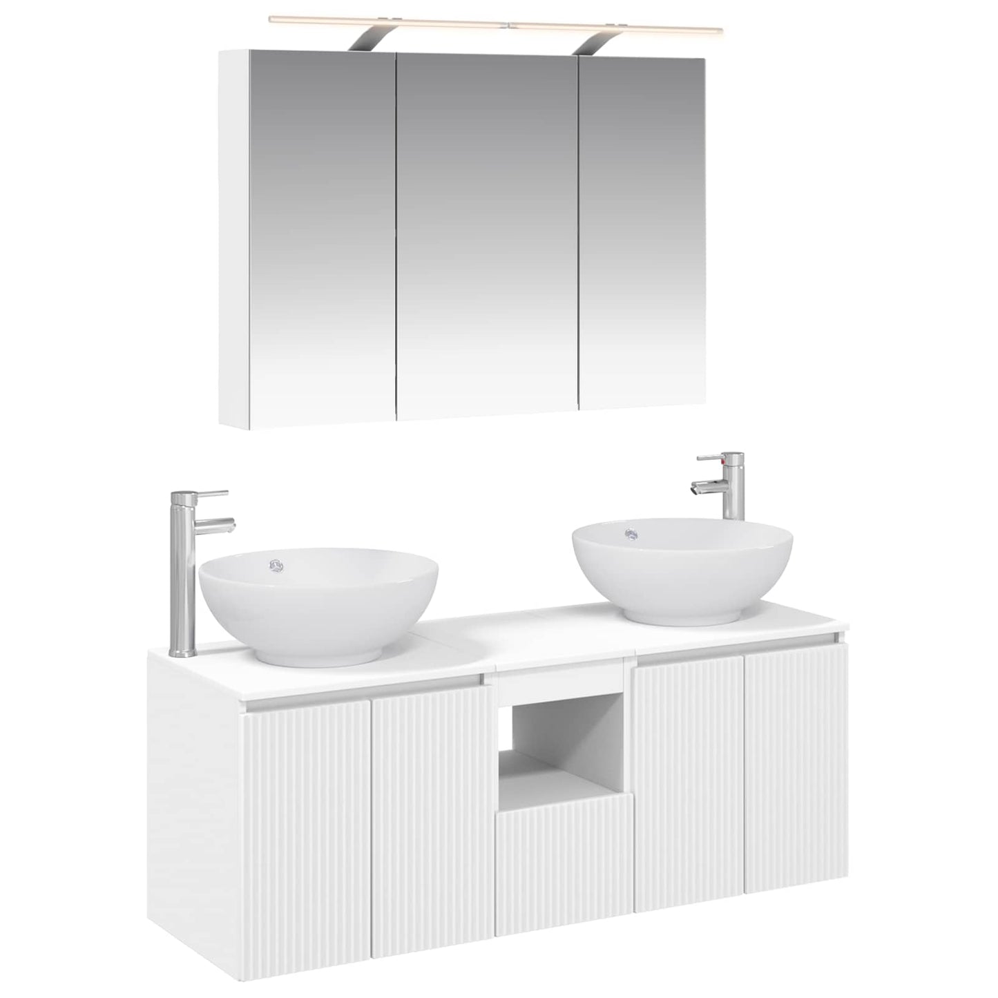 vidaXL Bathroom Cabinet Set 4 pcs White Engineered Wood