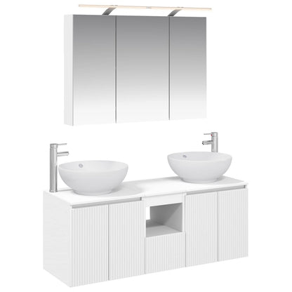 vidaXL Bathroom Cabinet Set 4 pcs White Engineered Wood