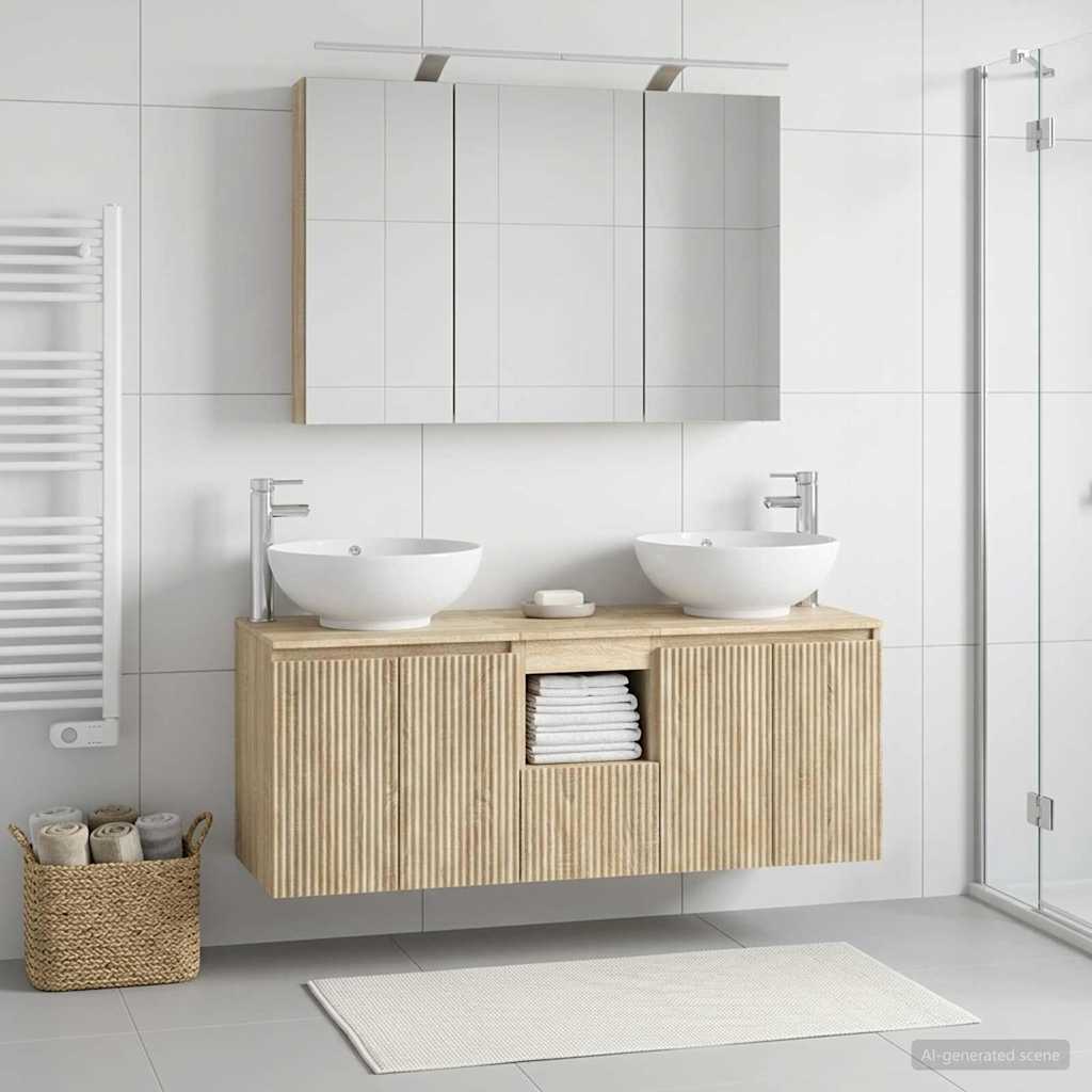 vidaXL Bathroom Cabinet Set 4 pcs Sonoma Oak Engineered Wood