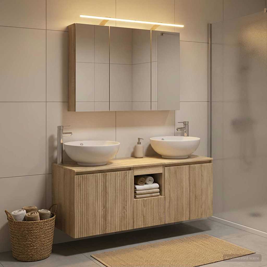 vidaXL Bathroom Cabinet Set 4 pcs Sonoma Oak Engineered Wood