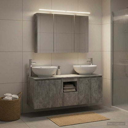 vidaXL Bathroom Cabinet Set 4 pcs Concrete Grey Engineered Wood