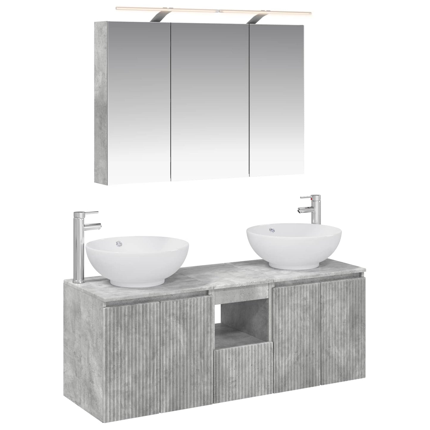 vidaXL Bathroom Cabinet Set 4 pcs Concrete Grey Engineered Wood