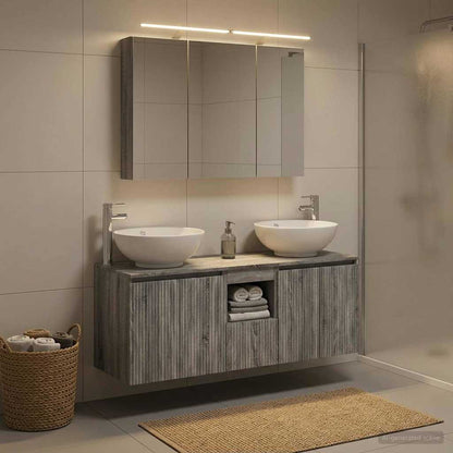 vidaXL Bathroom Cabinet Set 4 pcs Grey Sonoma Engineered Wood