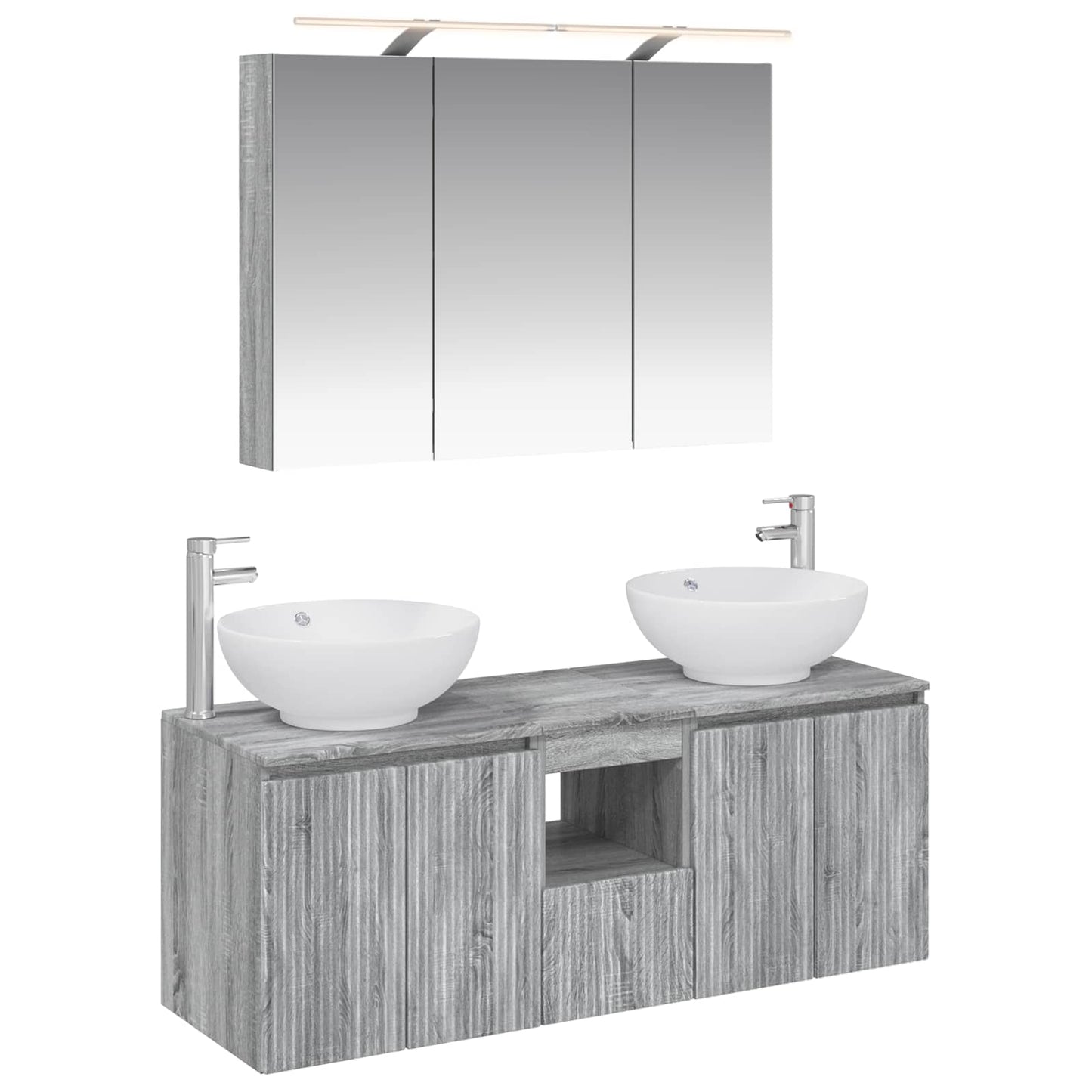 vidaXL Bathroom Cabinet Set 4 pcs Grey Sonoma Engineered Wood
