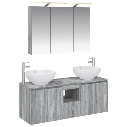 vidaXL Bathroom Cabinet Set 4 pcs Grey Sonoma Engineered Wood