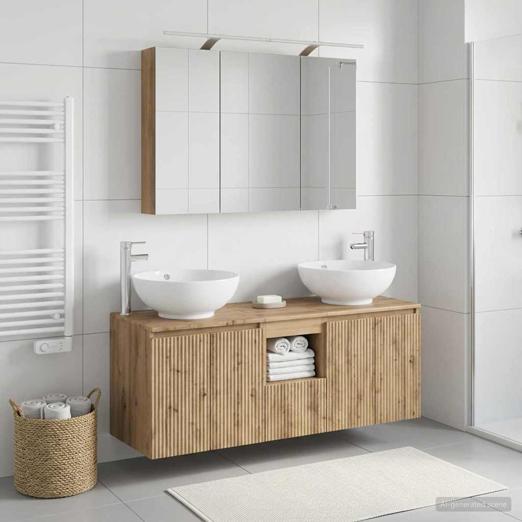 vidaXL Bathroom Cabinet Set 4 pcs Artisan Oak Engineered Wood