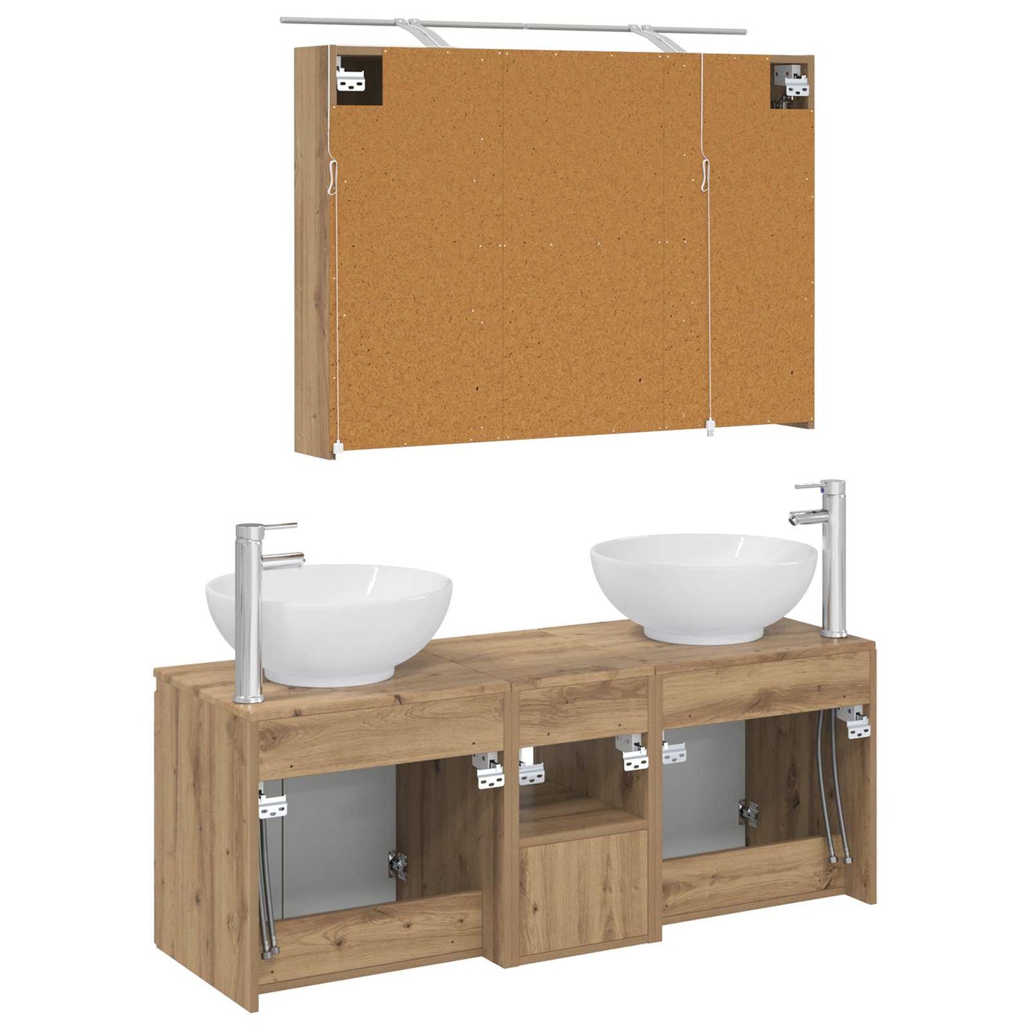 vidaXL Bathroom Cabinet Set 4 pcs Artisan Oak Engineered Wood