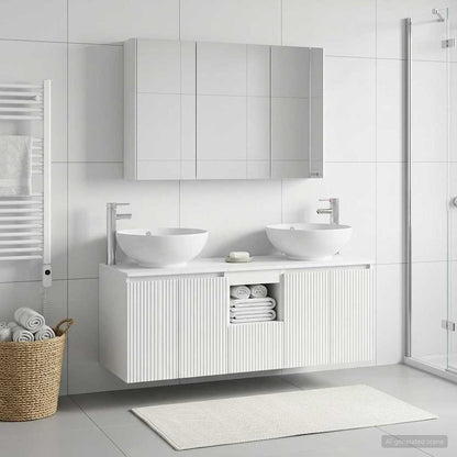 vidaXL Bathroom Cabinet Set 4 pcs White Engineered Wood