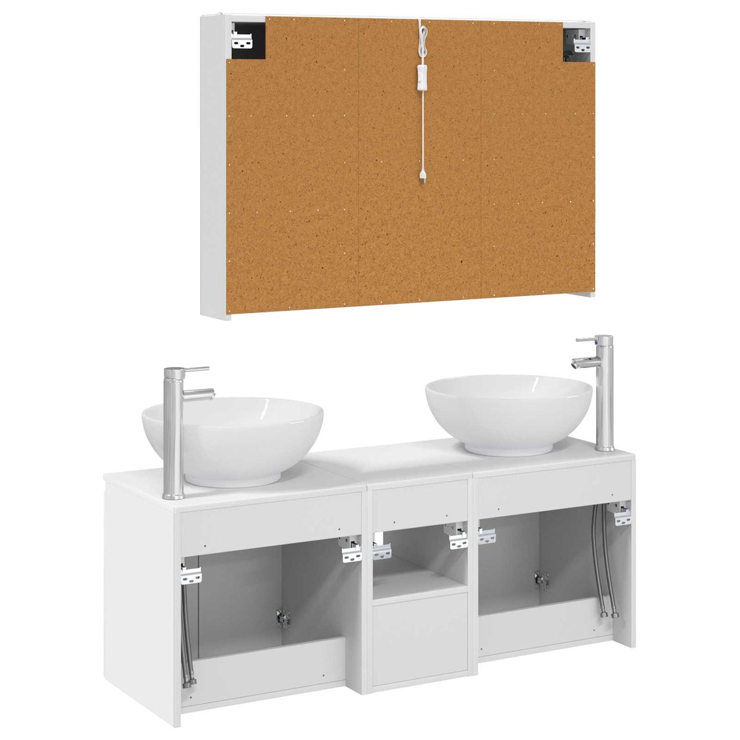 vidaXL Bathroom Cabinet Set 4 pcs White Engineered Wood