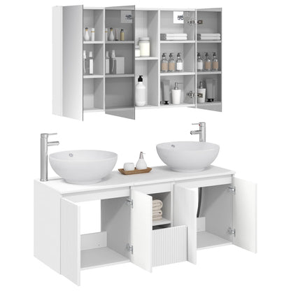 vidaXL Bathroom Cabinet Set 4 pcs White Engineered Wood