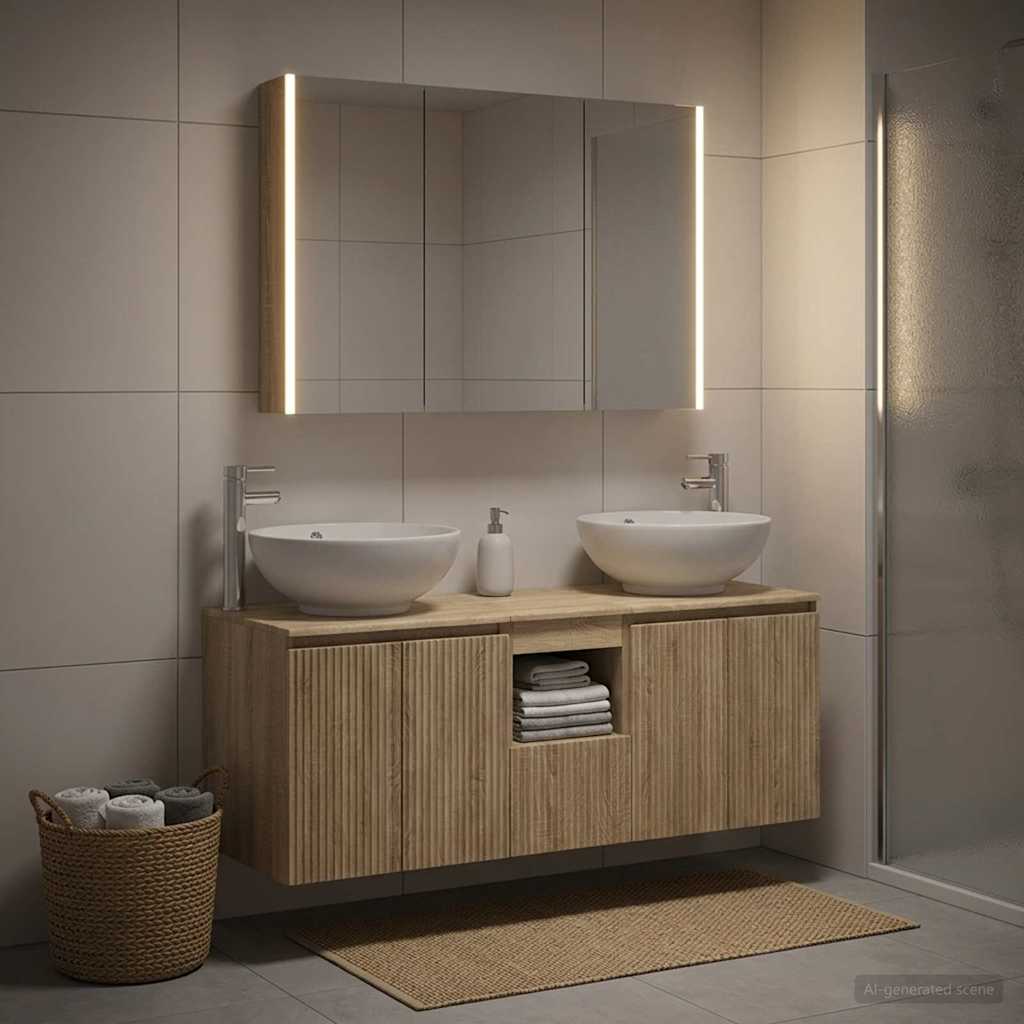 vidaXL Bathroom Cabinet Set 4 pcs Sonoma Oak Engineered Wood