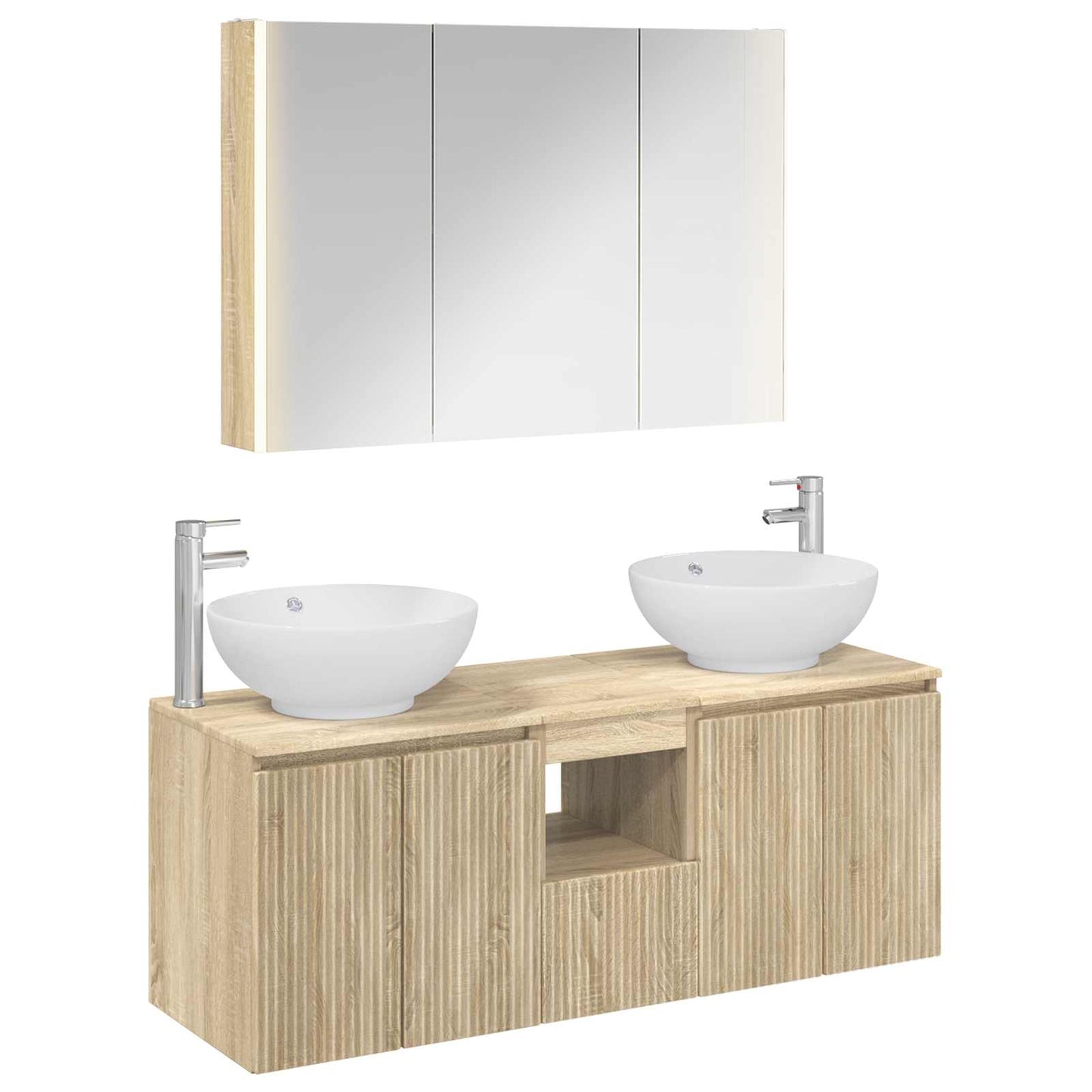 vidaXL Bathroom Cabinet Set 4 pcs Sonoma Oak Engineered Wood