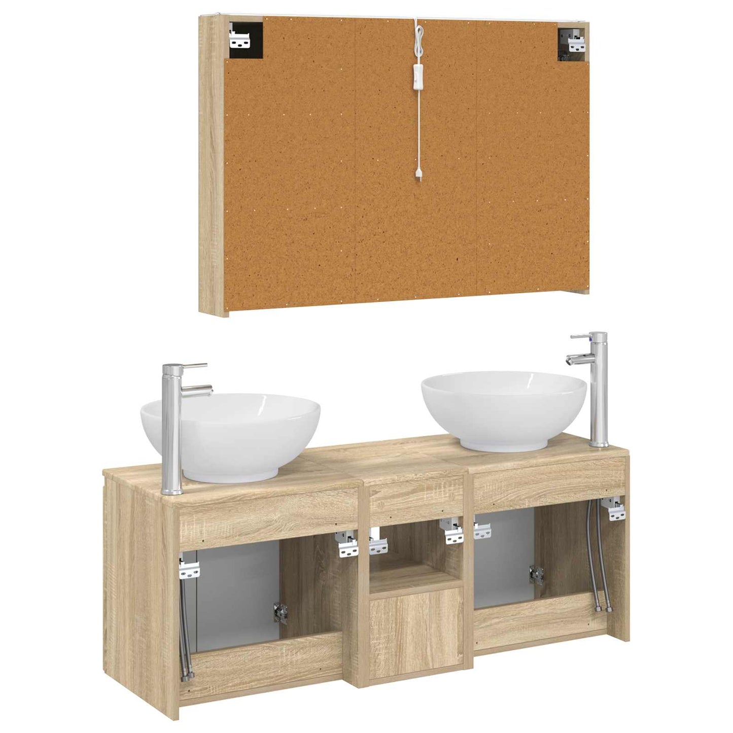 vidaXL Bathroom Cabinet Set 4 pcs Sonoma Oak Engineered Wood