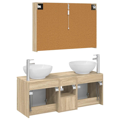 vidaXL Bathroom Cabinet Set 4 pcs Sonoma Oak Engineered Wood