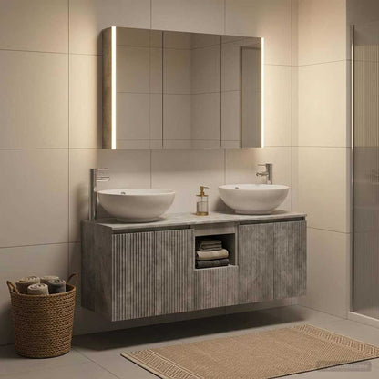 vidaXL Bathroom Cabinet Set 4 pcs Concrete Grey Engineered Wood