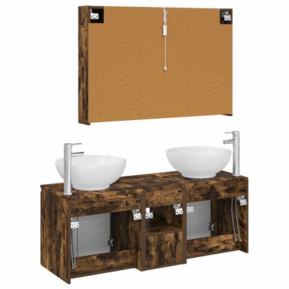vidaXL Bathroom Cabinet Set 4 pcs Smoked Oak Engineered Wood