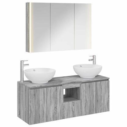 vidaXL Bathroom Cabinet Set 4 pcs Grey Sonoma Engineered Wood