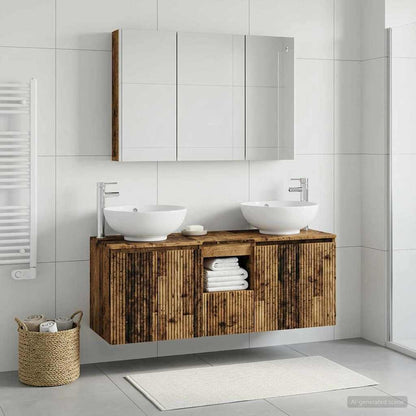 vidaXL Bathroom Cabinet Set 4 pcs Old Wood Engineered Wood