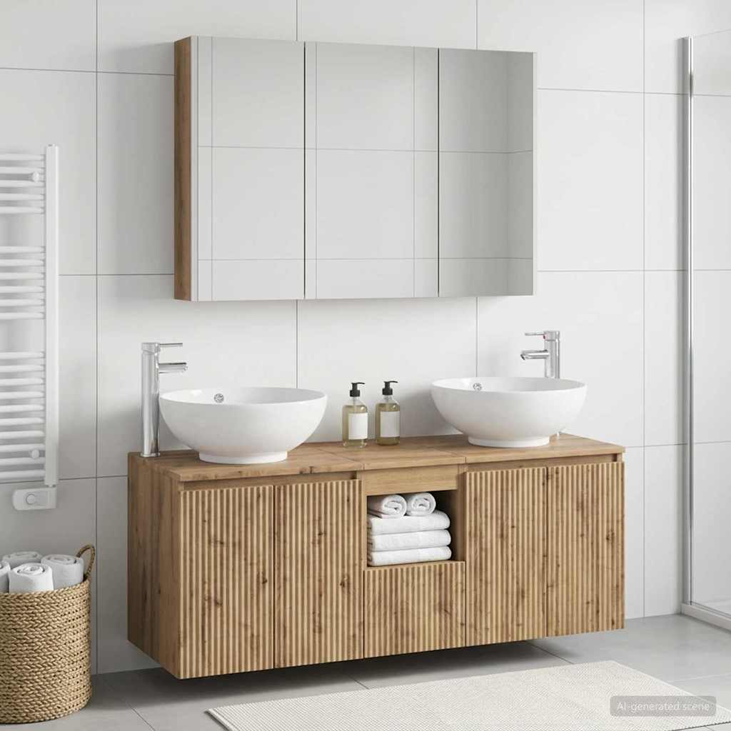 vidaXL Bathroom Cabinet Set 4 pcs Artisan Oak Engineered Wood
