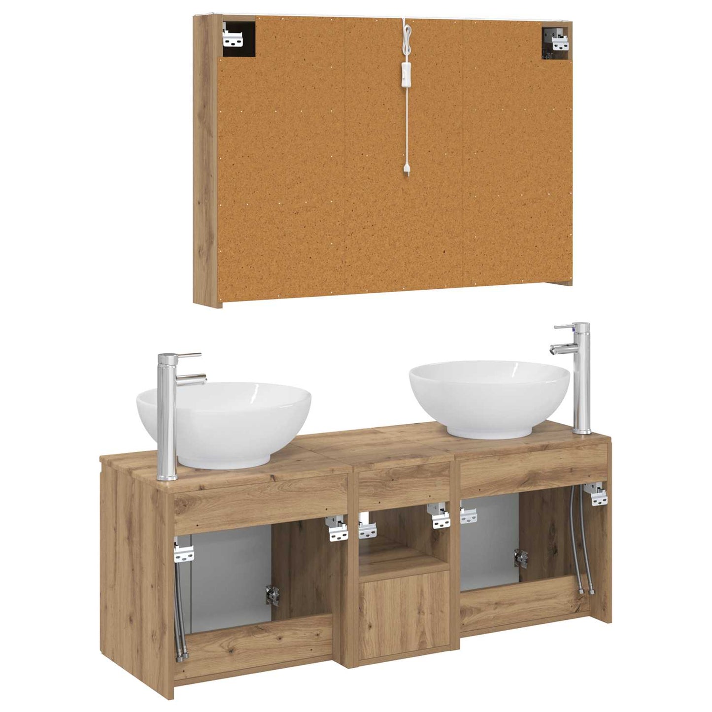 vidaXL Bathroom Cabinet Set 4 pcs Artisan Oak Engineered Wood