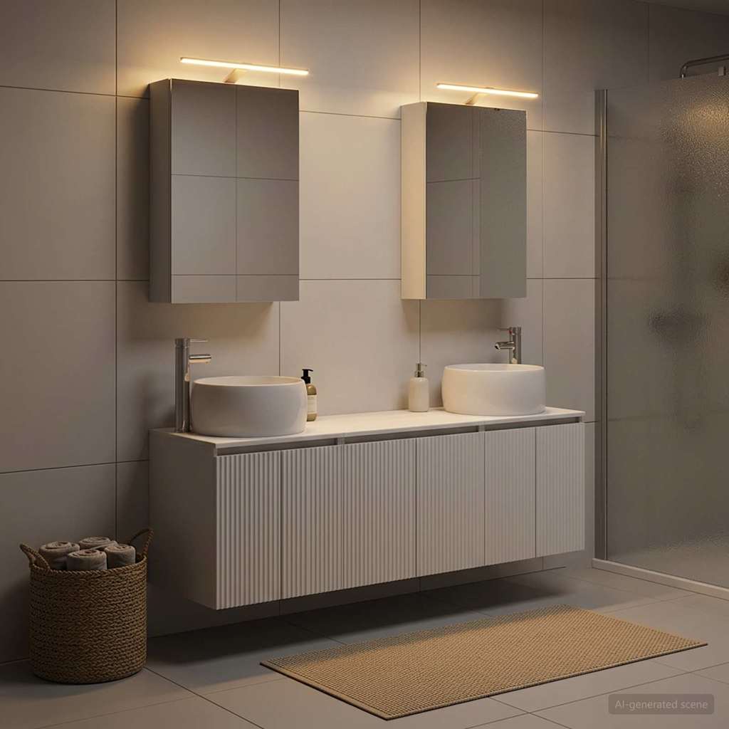vidaXL Bathroom Cabinet Set 5 pcs White Engineered Wood