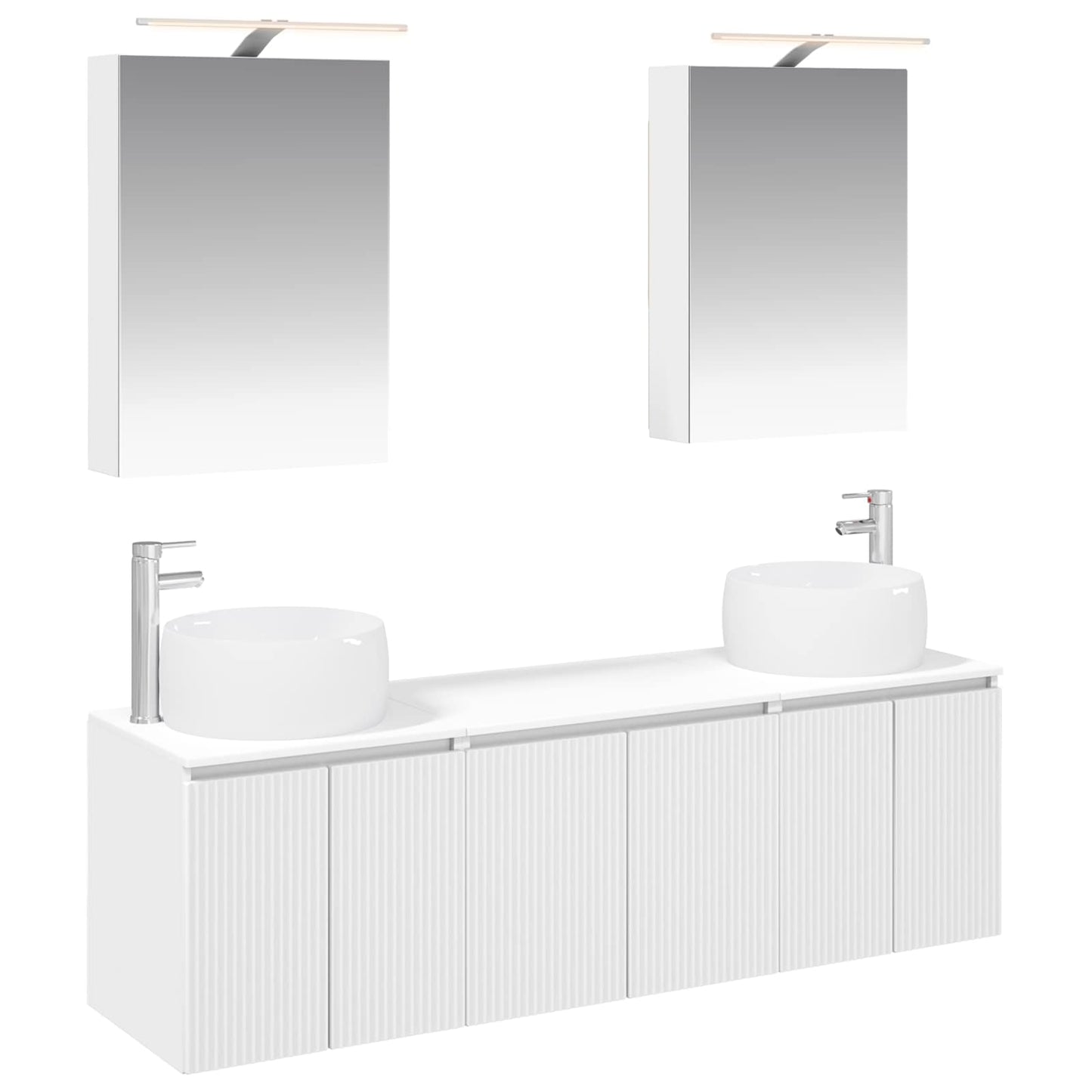 vidaXL Bathroom Cabinet Set 5 pcs White Engineered Wood