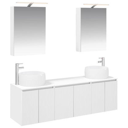 vidaXL Bathroom Cabinet Set 5 pcs White Engineered Wood