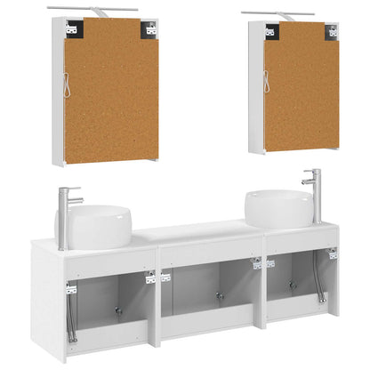 vidaXL Bathroom Cabinet Set 5 pcs White Engineered Wood