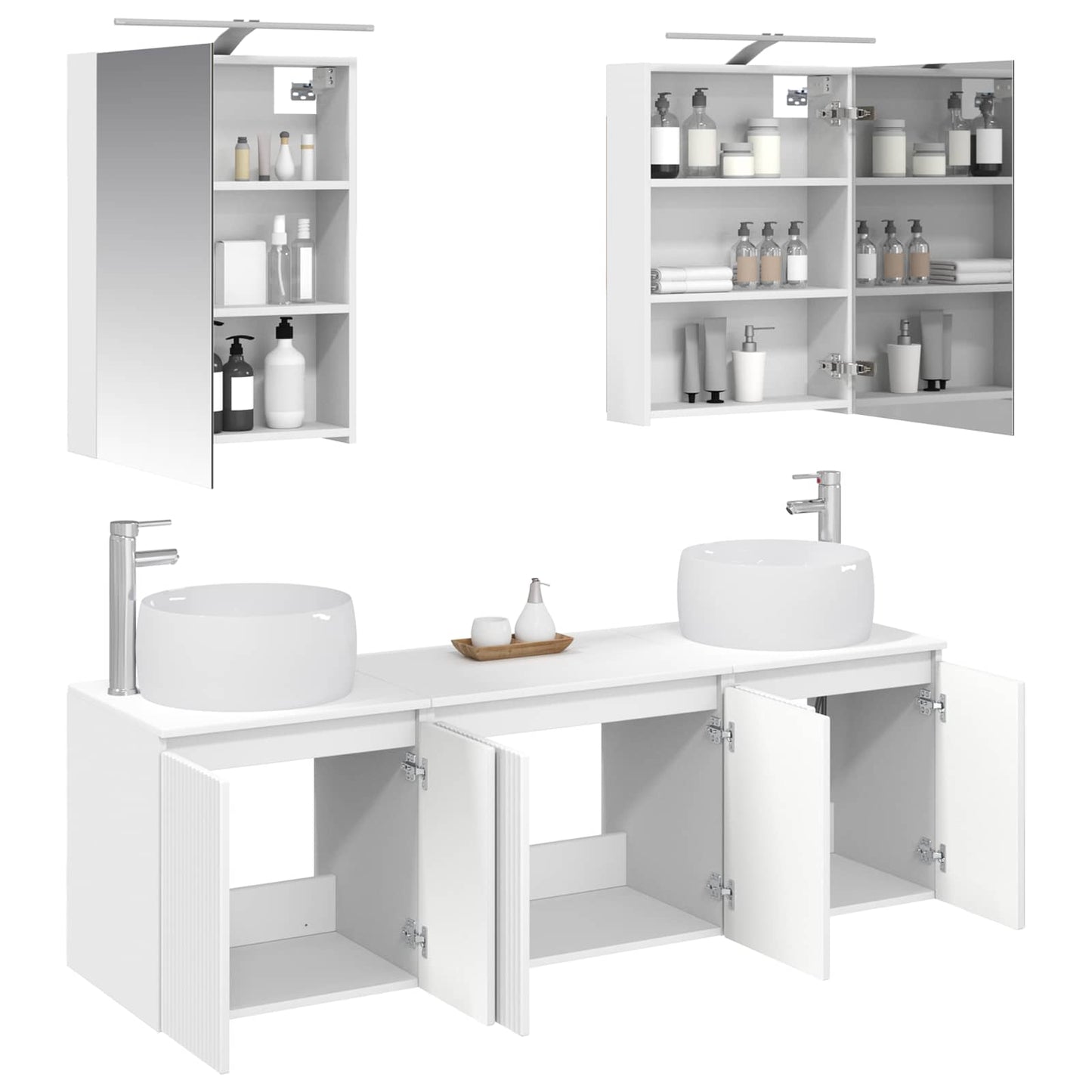 vidaXL Bathroom Cabinet Set 5 pcs White Engineered Wood