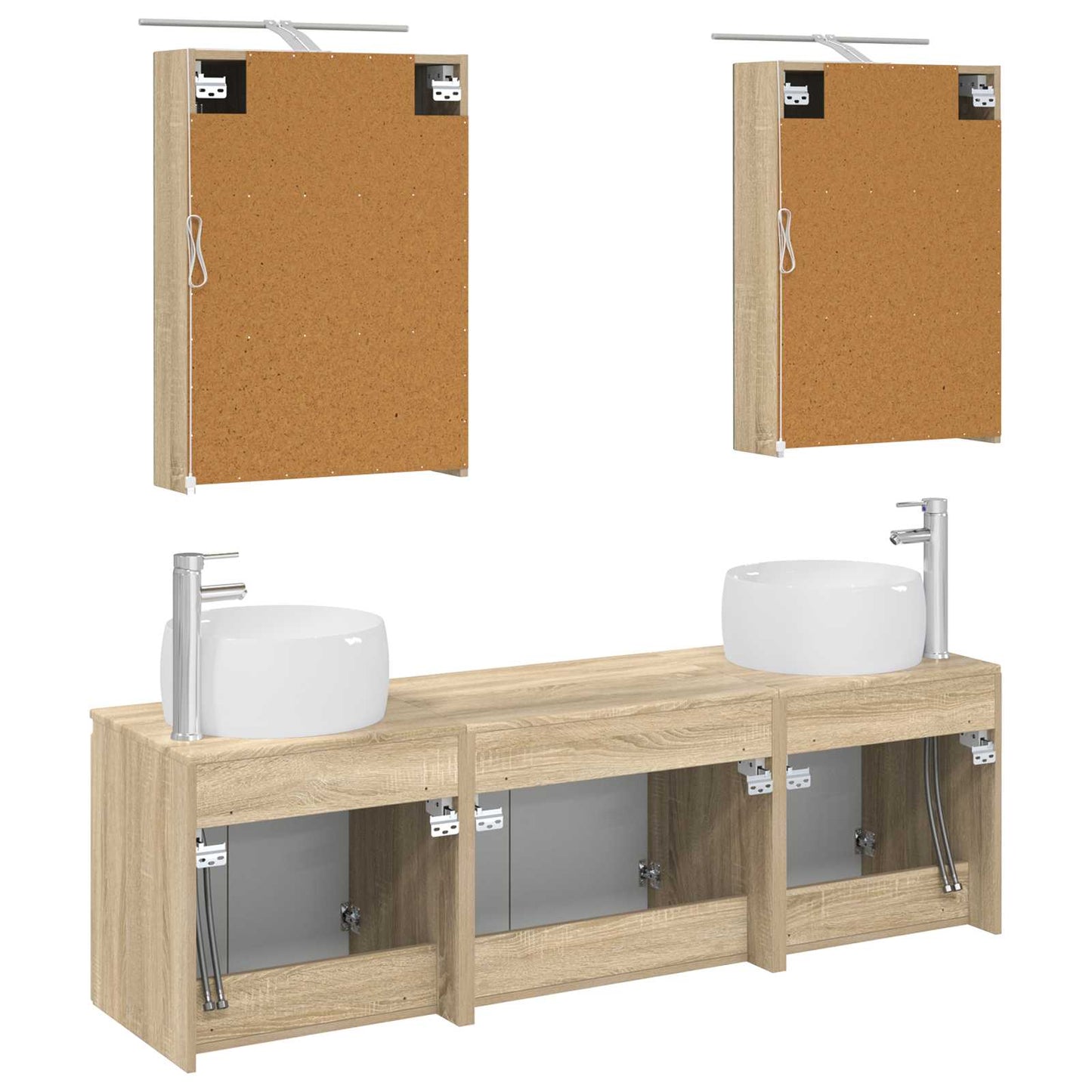 vidaXL Bathroom Cabinet Set 5 pcs Sonoma Oak Engineered Wood
