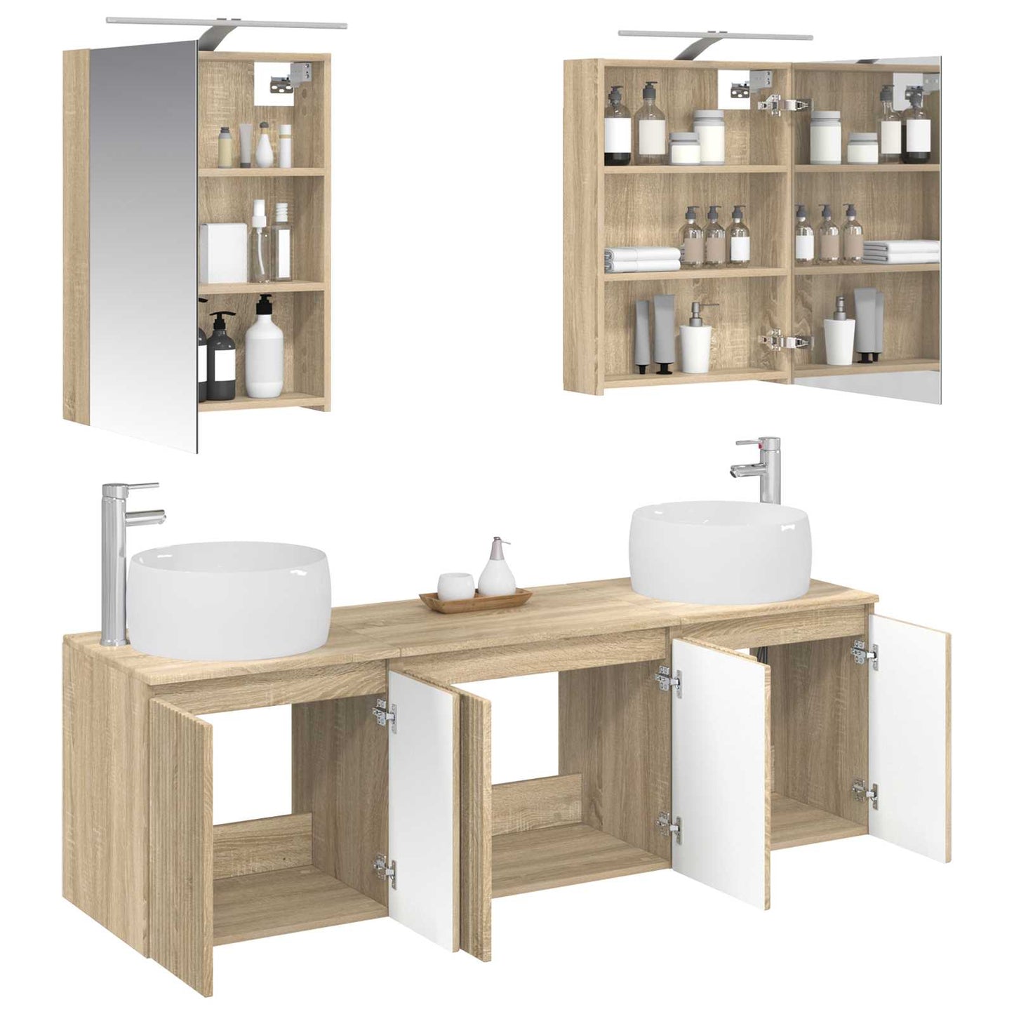 vidaXL Bathroom Cabinet Set 5 pcs Sonoma Oak Engineered Wood
