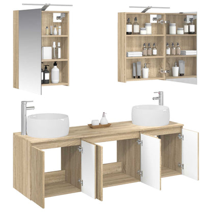 vidaXL Bathroom Cabinet Set 5 pcs Sonoma Oak Engineered Wood