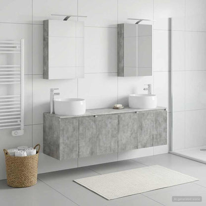 vidaXL Bathroom Cabinet Set 5 pcs Concrete Grey Engineered Wood