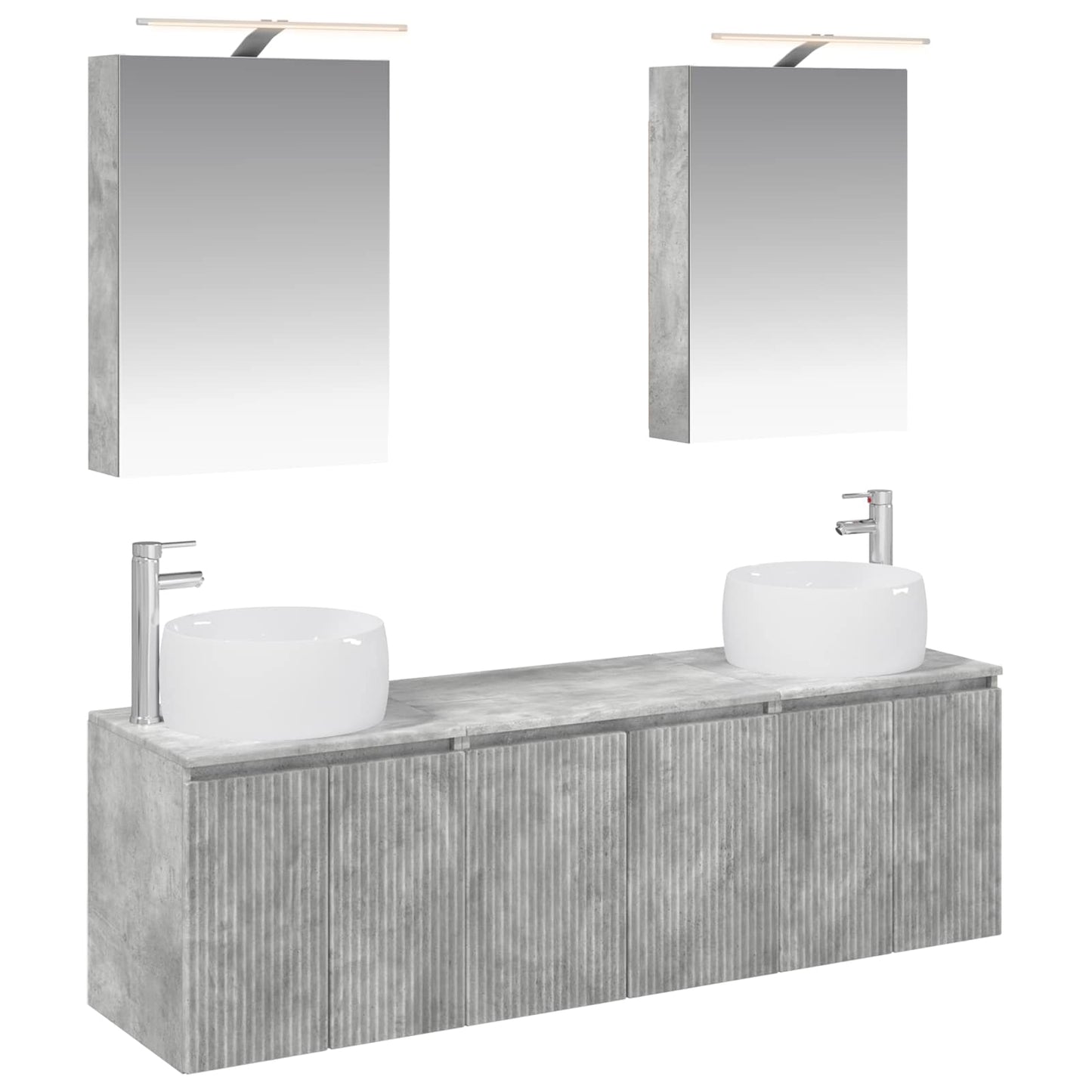 vidaXL Bathroom Cabinet Set 5 pcs Concrete Grey Engineered Wood