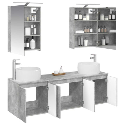 vidaXL Bathroom Cabinet Set 5 pcs Concrete Grey Engineered Wood