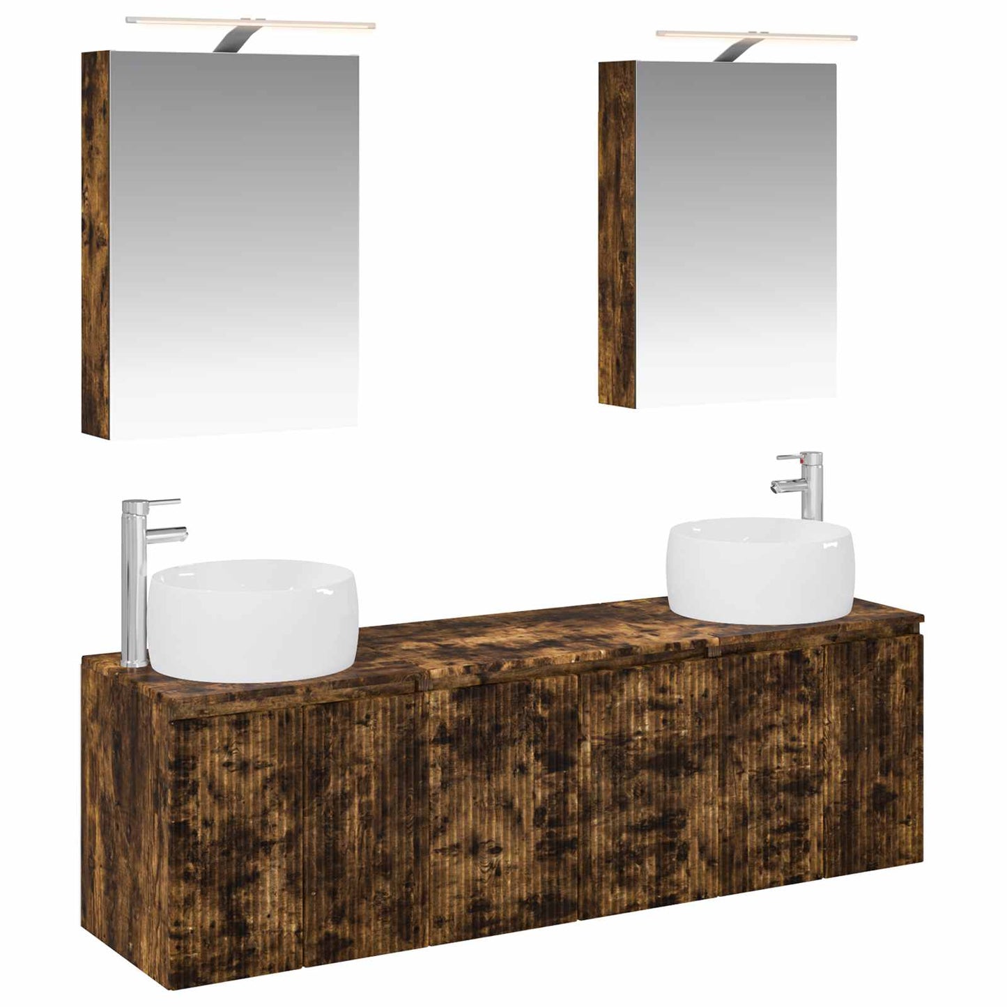 vidaXL Bathroom Cabinet Set 5 pcs Smoked Oak Engineered Wood