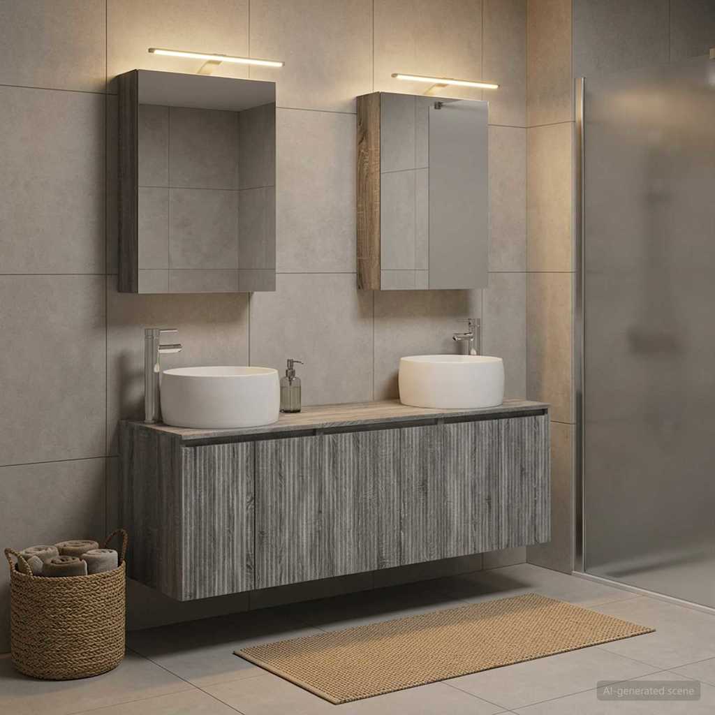 vidaXL Bathroom Cabinet Set 5 pcs Grey Sonoma Engineered Wood