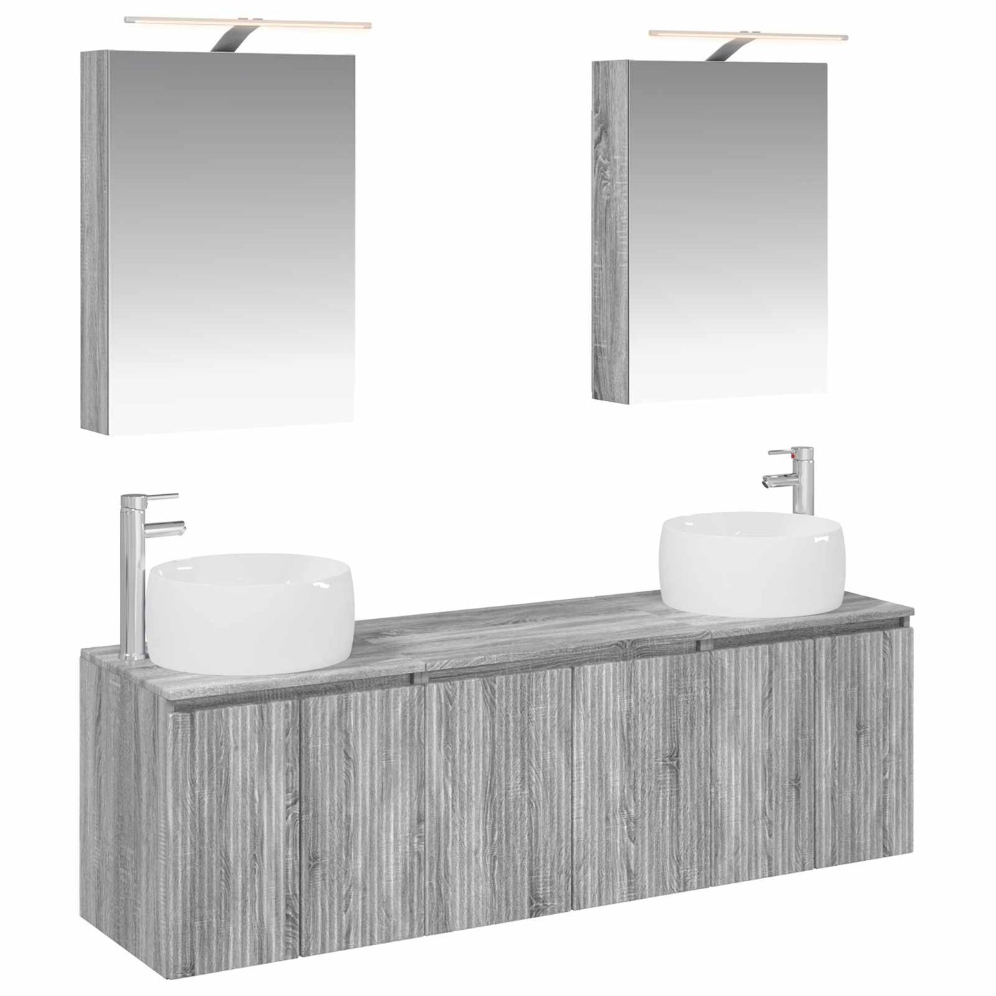 vidaXL Bathroom Cabinet Set 5 pcs Grey Sonoma Engineered Wood
