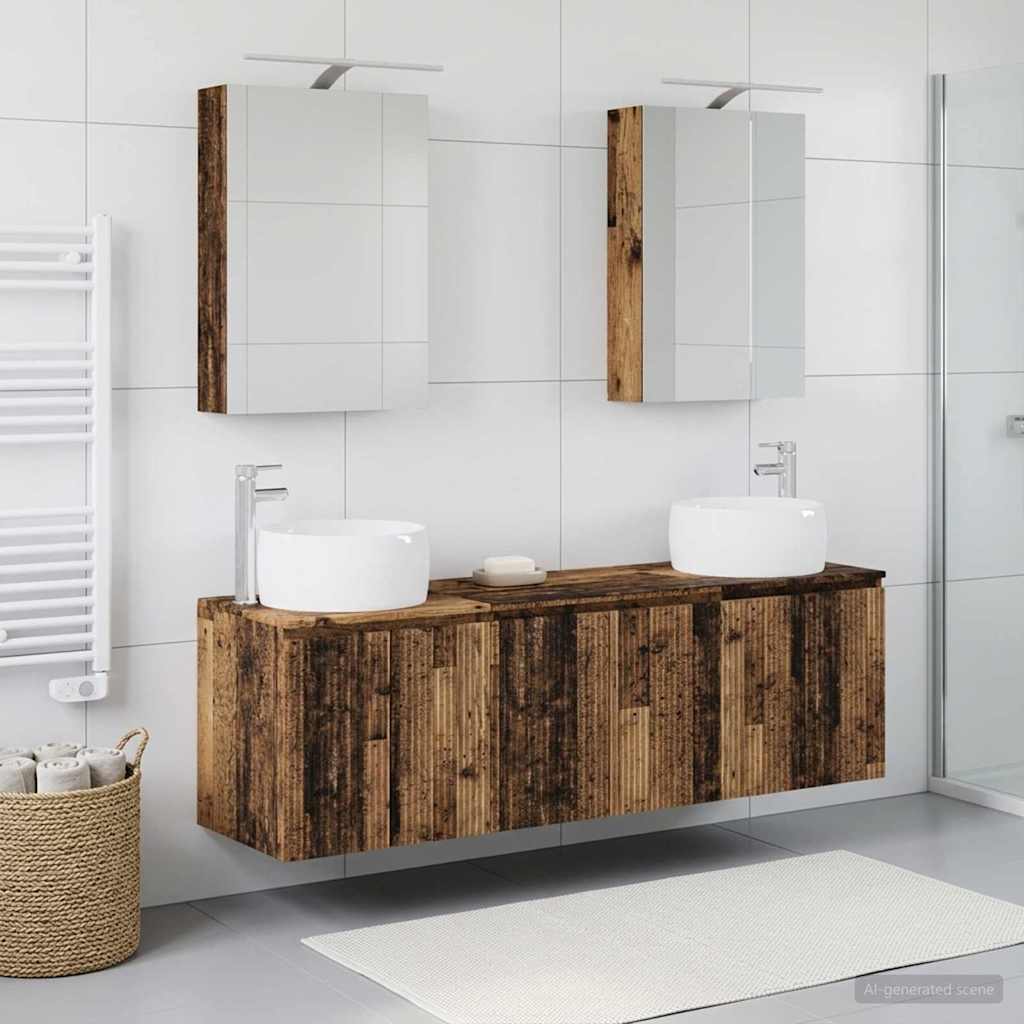 vidaXL Bathroom Cabinet Set 5 pcs Old Wood Engineered Wood