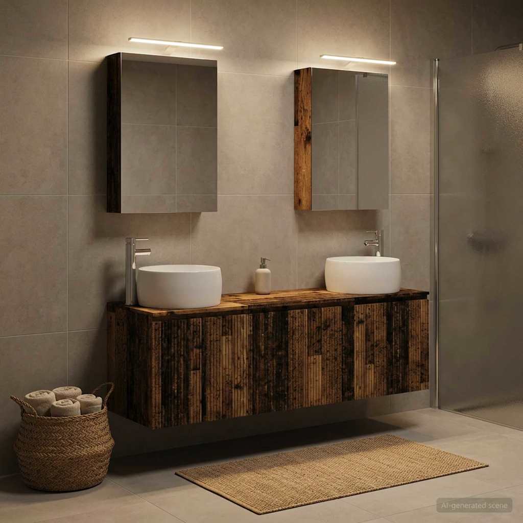 vidaXL Bathroom Cabinet Set 5 pcs Old Wood Engineered Wood