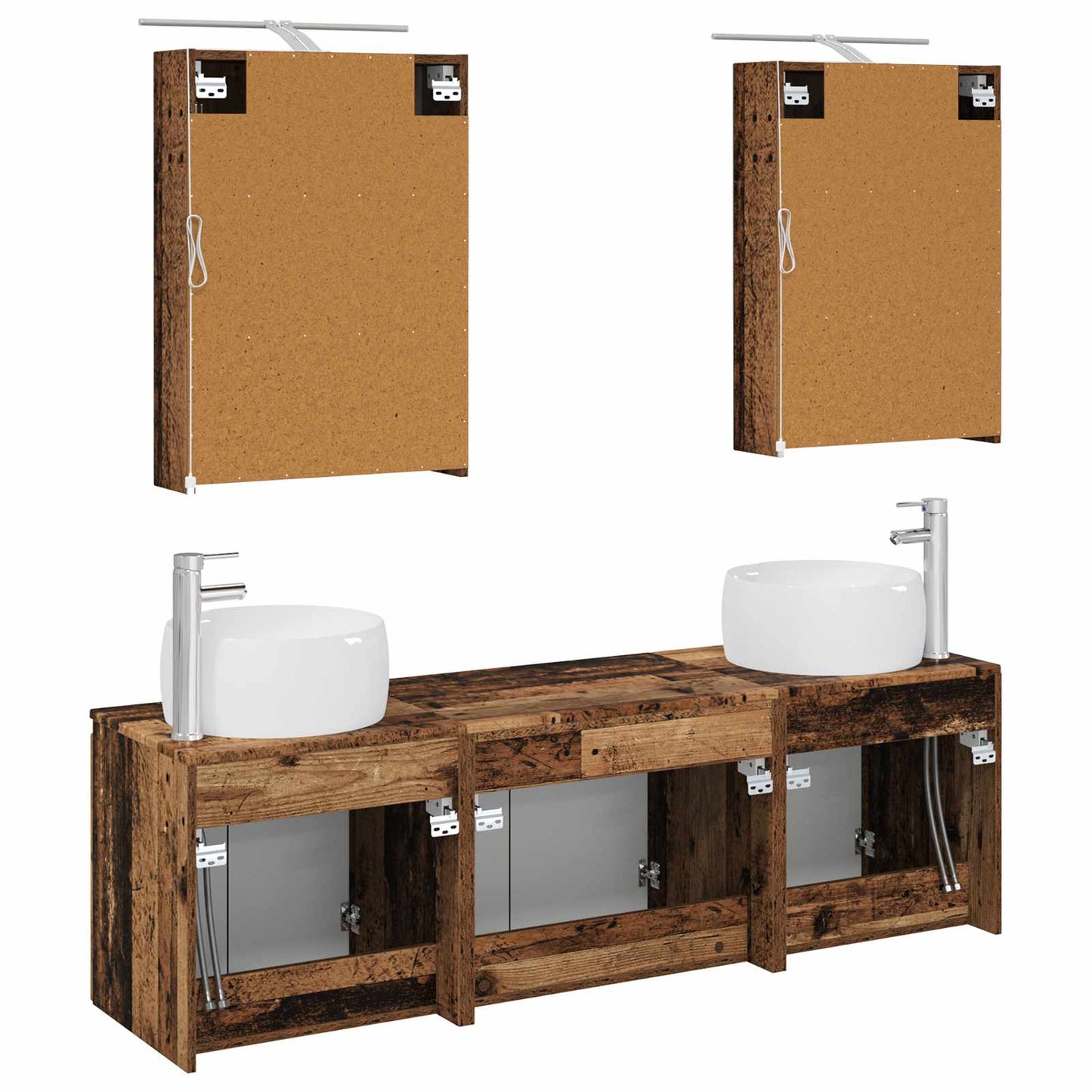 vidaXL Bathroom Cabinet Set 5 pcs Old Wood Engineered Wood