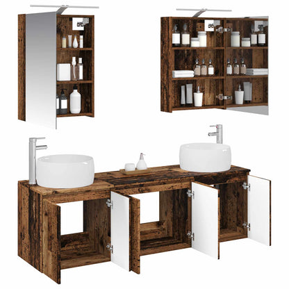 vidaXL Bathroom Cabinet Set 5 pcs Old Wood Engineered Wood